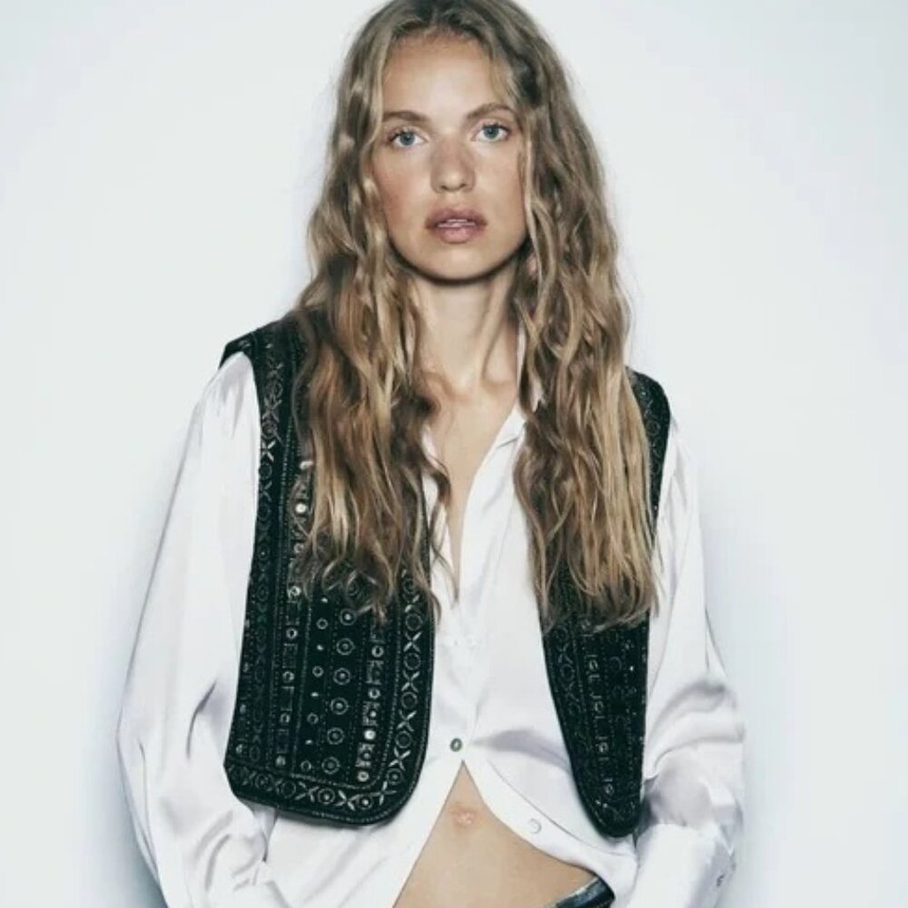 NWT Zara sequin vest